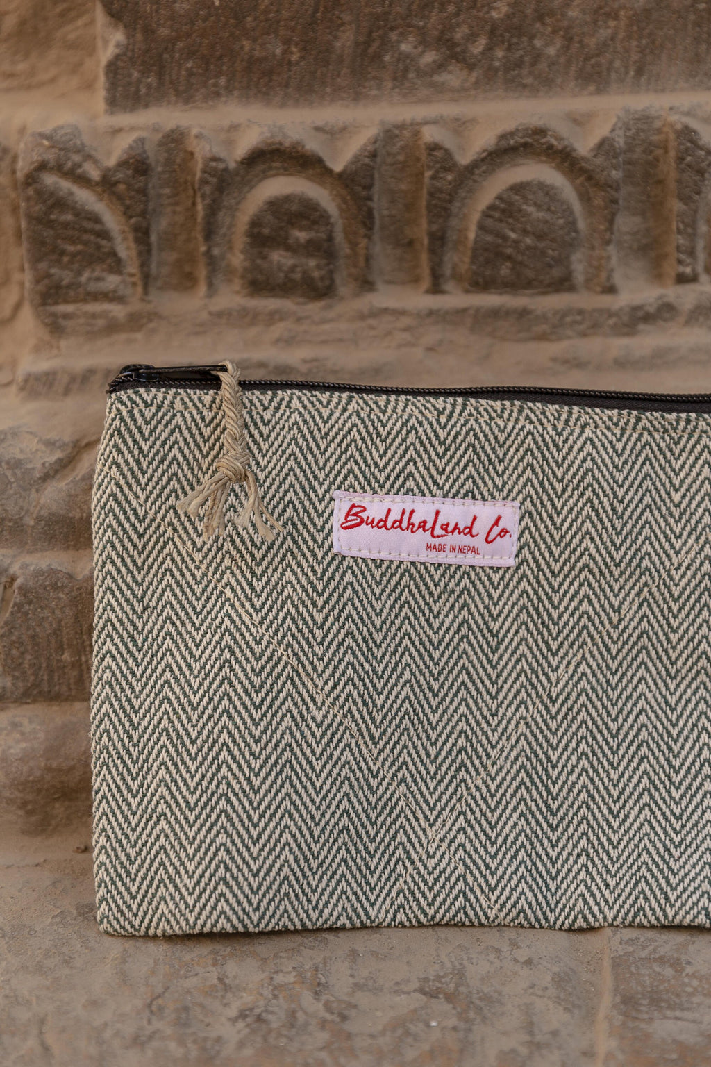 Handmade Hemp Square Pouch: Travel Cosmetic Bag