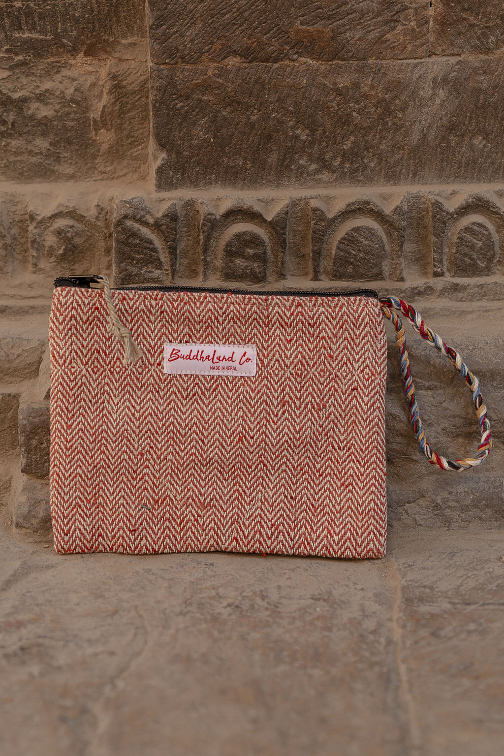 Handmade Hemp Square Pouch: Travel Cosmetic Bag