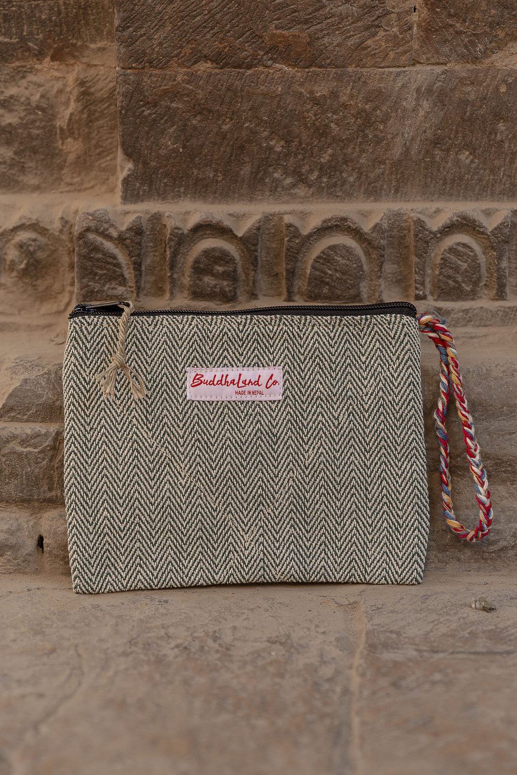 Handmade Hemp Square Pouch: Travel Cosmetic Bag