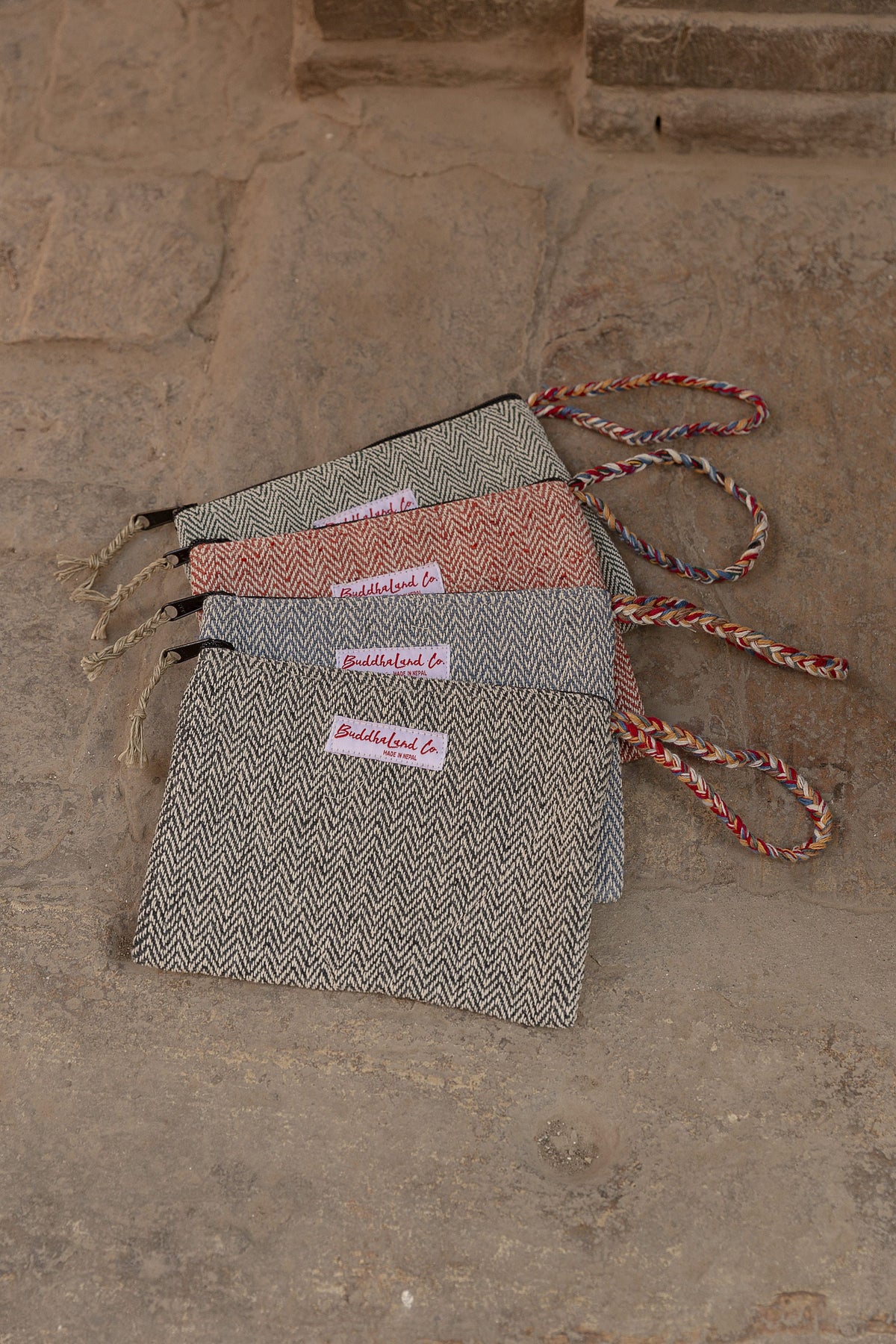 Handmade Hemp Square Pouch: Travel Cosmetic Bag