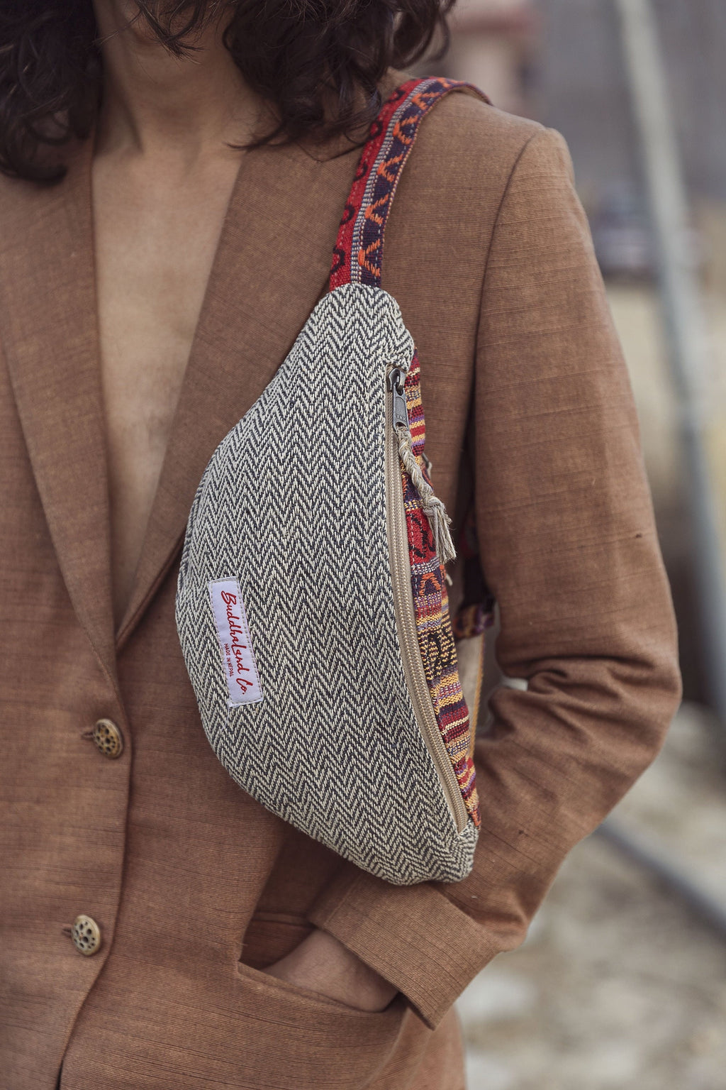 Handmade Hemp Crossbody Bag: Boho Festival Waist Bag