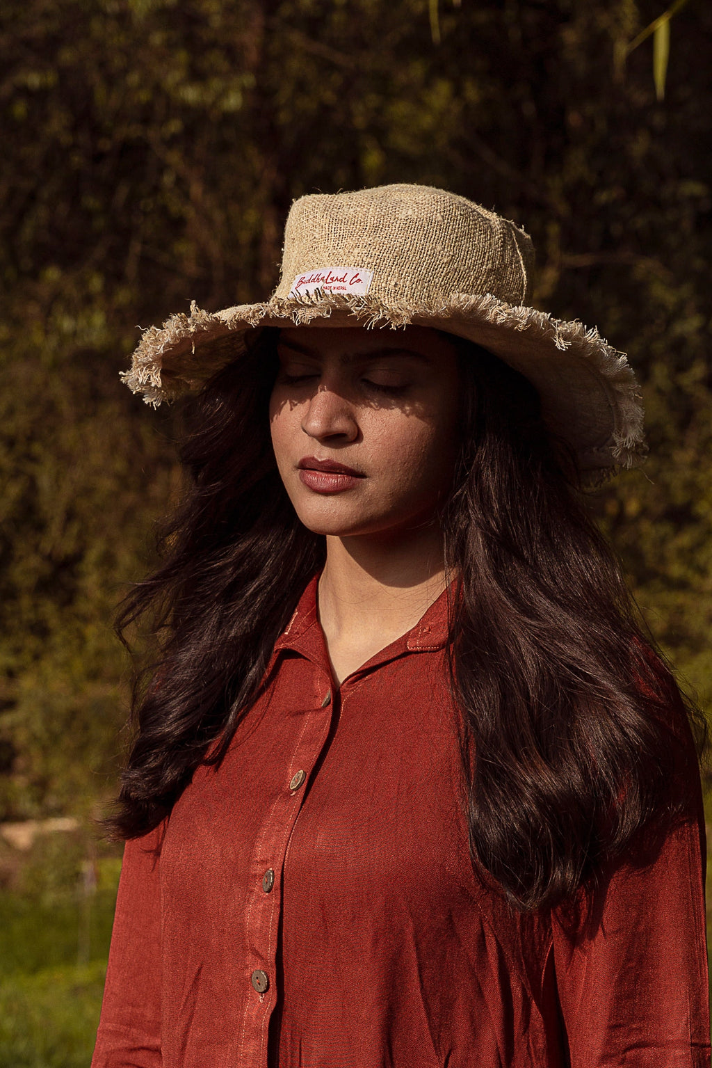 Handmade Hemp Frill Sun Hat: Wide Brim Crochet Beach Hat