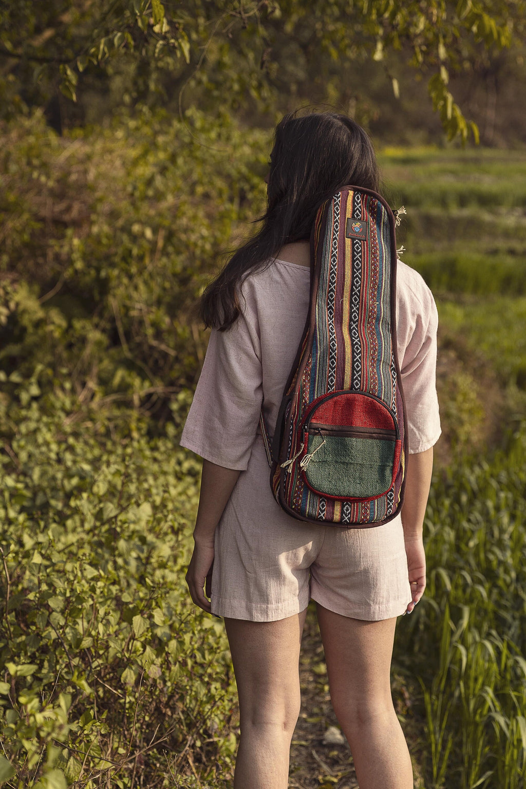 Handmade Hemp Ukulele Bag: With Shoulder Straps & Wall Mount