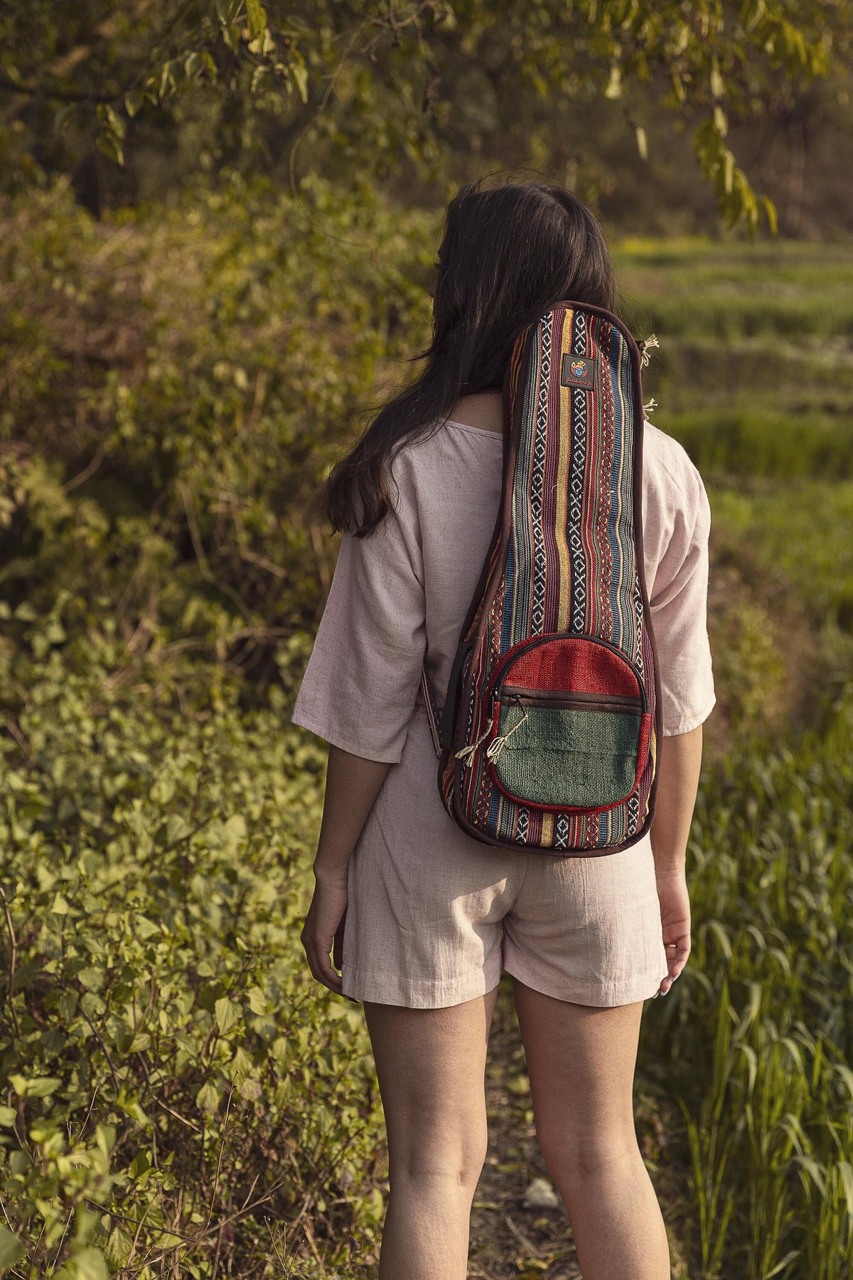 Handmade Hemp Ukulele Bag: With Shoulder Straps & Wall Mount