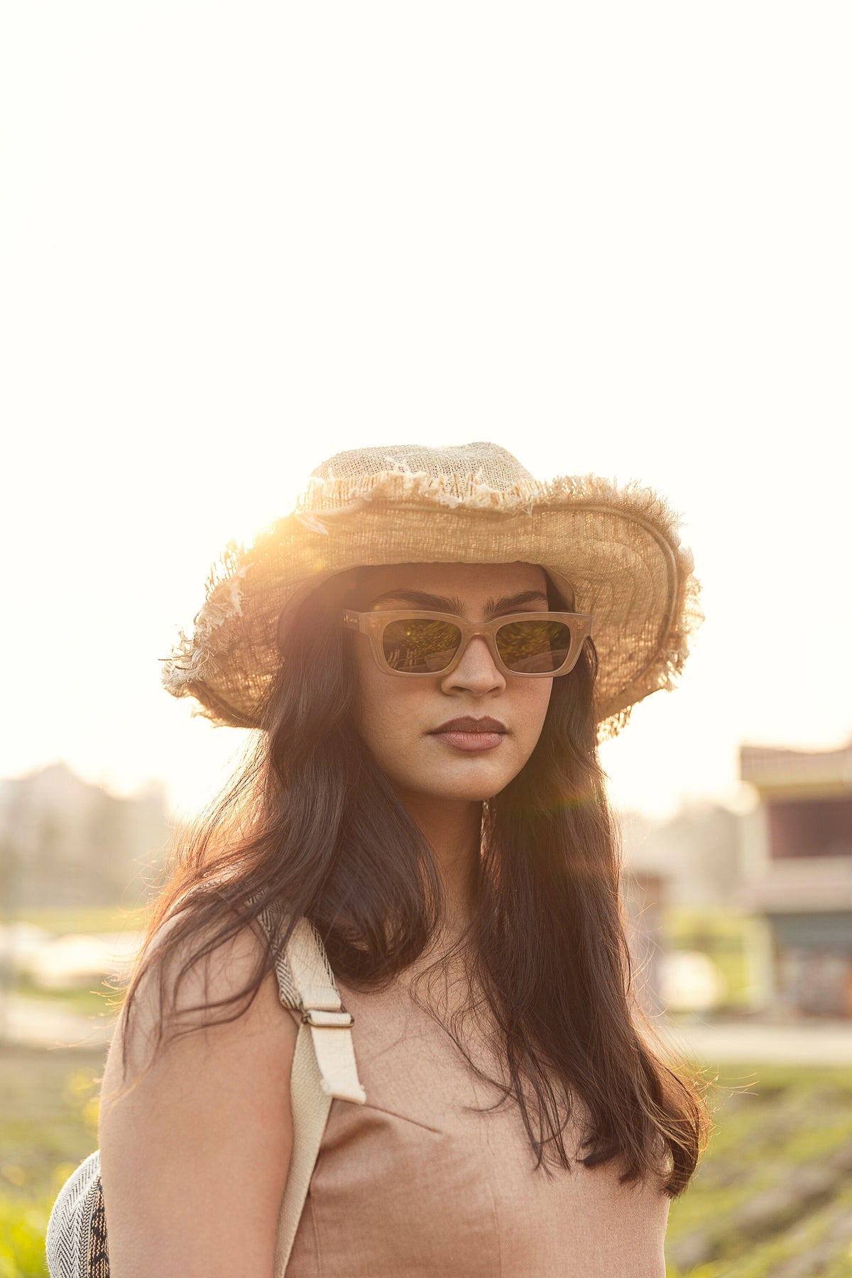 Handmade Hemp Frill Sun Hat: Wide Brim Crochet Beach Hat