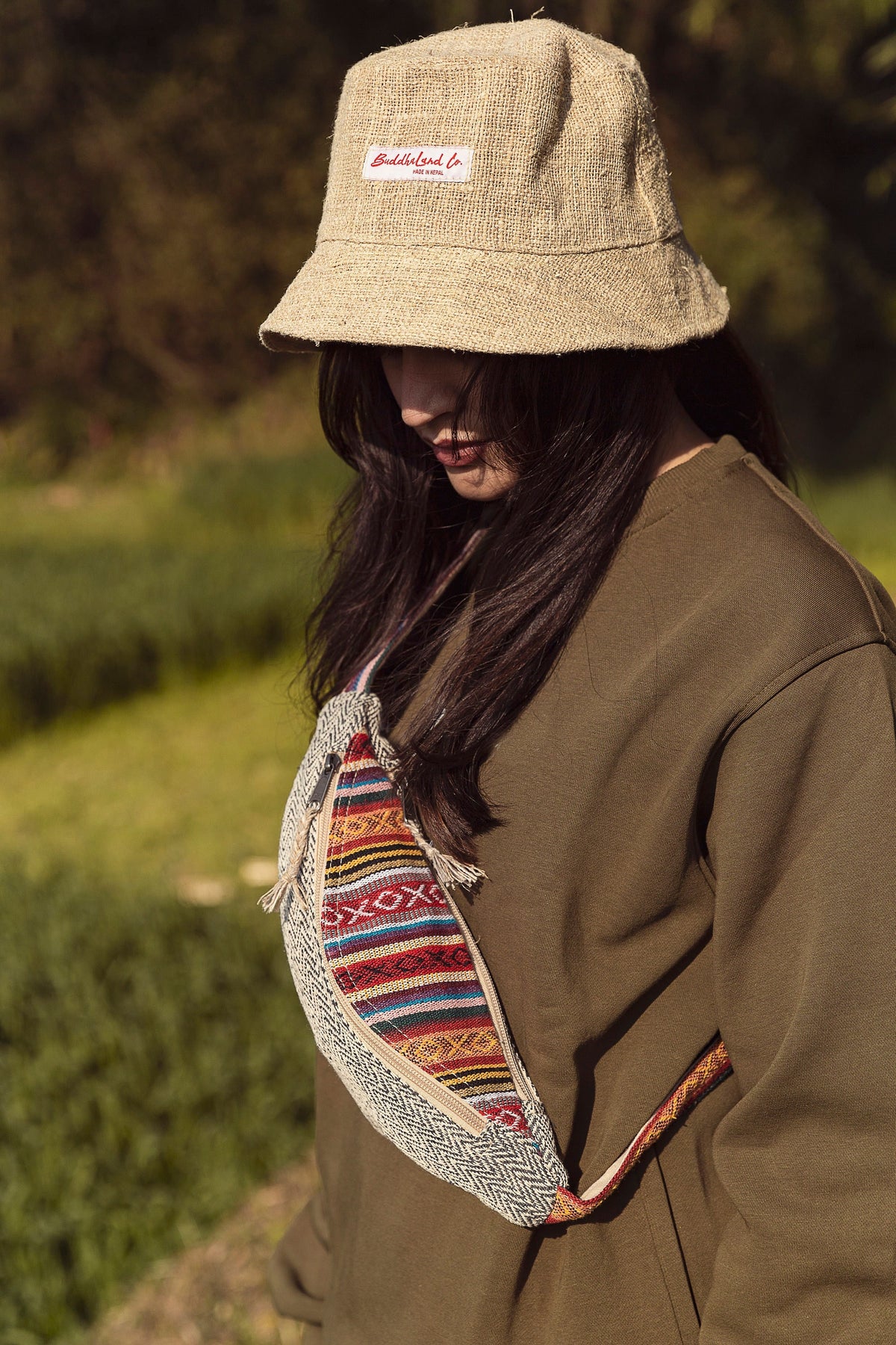 Handmade Hemp Crossbody Bag: Boho Festival Waist Bag