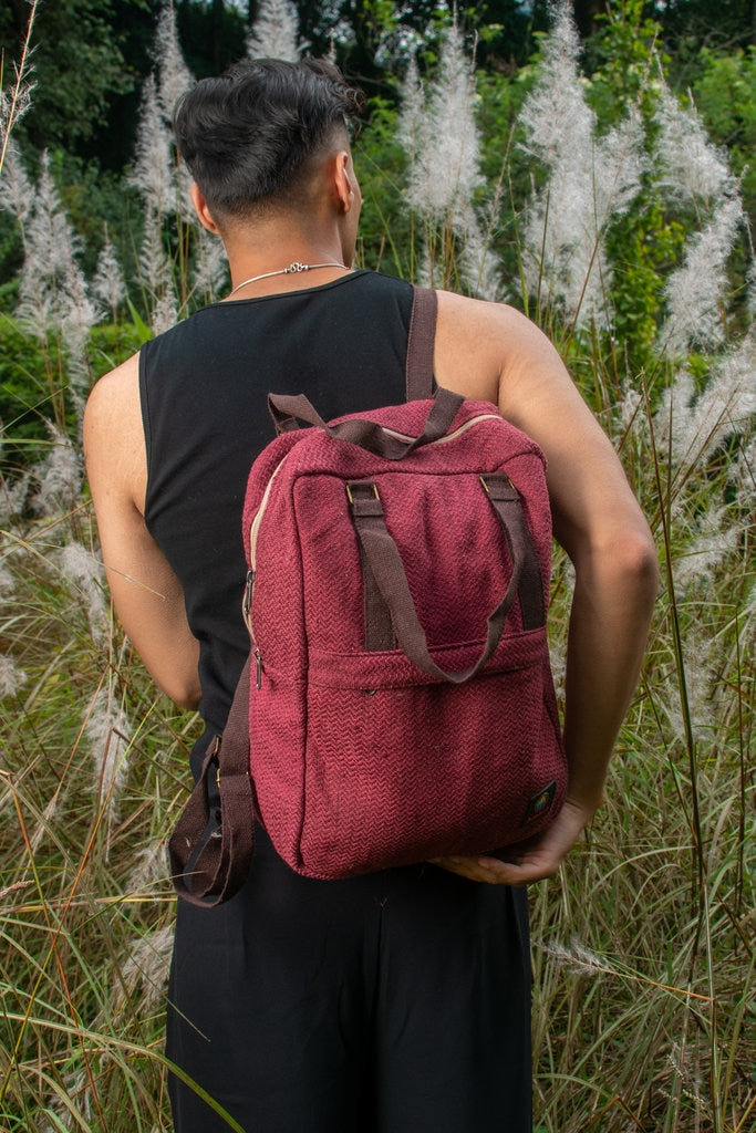 Handmade Hemp Laptop Backpack: Eco-Friendly Travel Bag