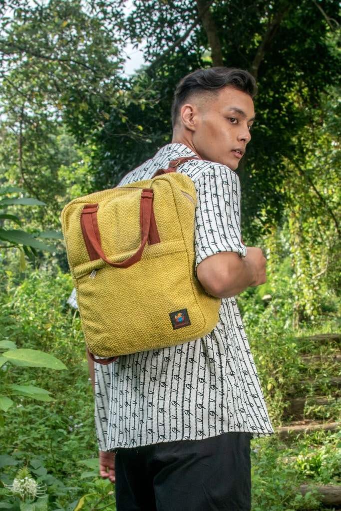 Handmade Hemp Laptop Backpack: Eco-Friendly Travel Bag