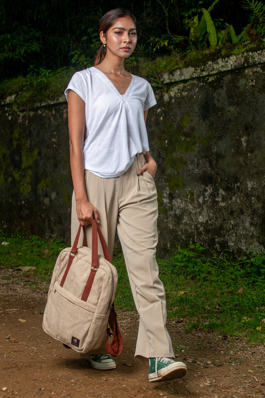 Handmade Hemp Laptop Backpack: Eco-Friendly Travel Bag
