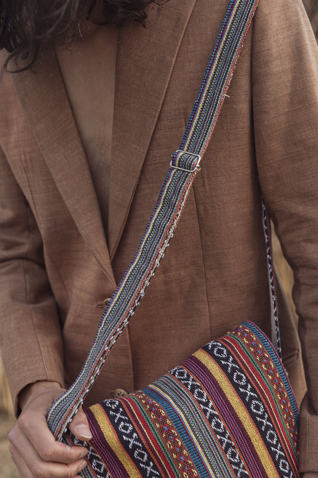 Handmade Organic Cotton Messenger Bag: Crossbody Laptop Satchel