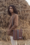 Handmade Organic Cotton Messenger Bag: Crossbody Laptop Satchel