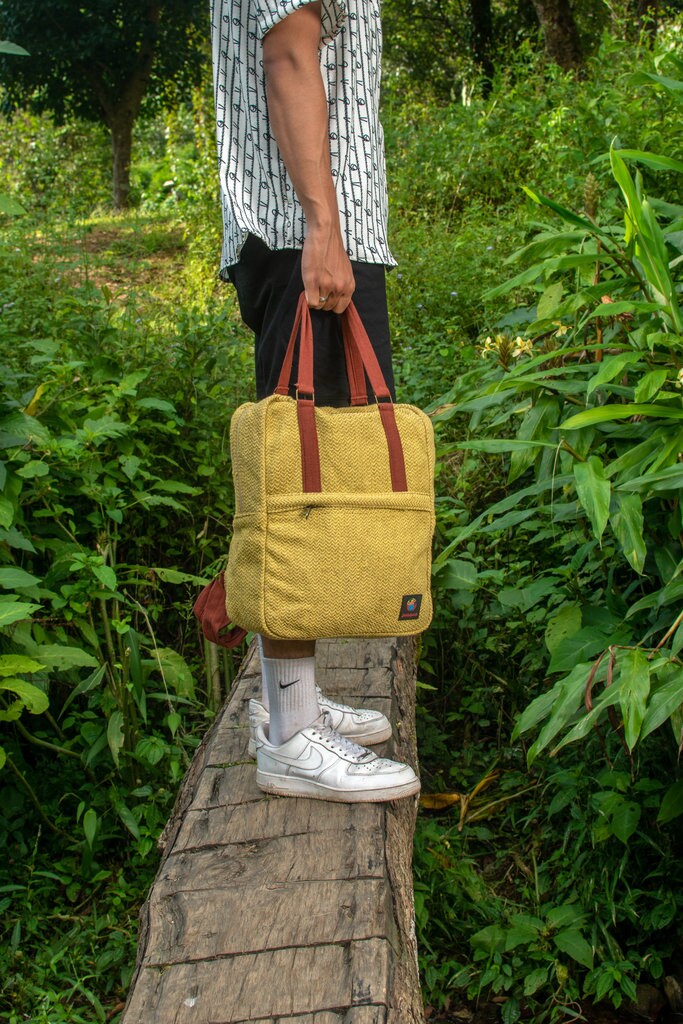 Handmade Hemp Laptop Backpack: Eco-Friendly Travel Bag