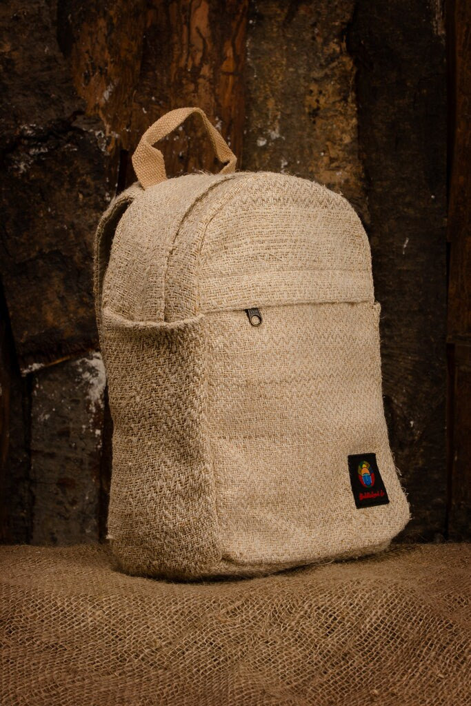 Handmade Hemp Mini Backpack: Eco Friendly Festival Bag